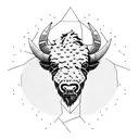 bison head geometric abstract tattoo design idea