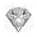 bison head geometric abstract tattoo design idea