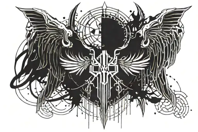 Bone Demon wings tattoo design idea
