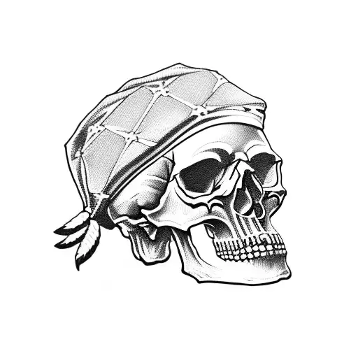 skull with special forces beret tattoo design idea