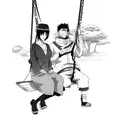 Naruto on a swing with his mother standing next to him holding his shoulder, Sasuke should be on the other side of them tattoo design idea