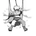 Naruto on a swing with his mother standing next to him holding his shoulder, Sasuke should be on the other side of them tattoo design idea