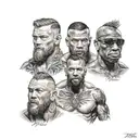 Conor McGregor, John jones, Dennis Rodman, William Wallace (brave heart), Mike Tyson  tattoo design idea