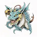 Gyarados wrapping around arm tattoo design idea