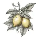 lemons on vines tattoo design idea