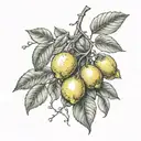lemons on vines tattoo design idea