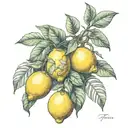 lemons on vines tattoo design idea
