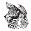 A tattoo design combining a wolf and an owl in a yin yang symbol, representing the balance between wisdom and instinct tattoo design idea