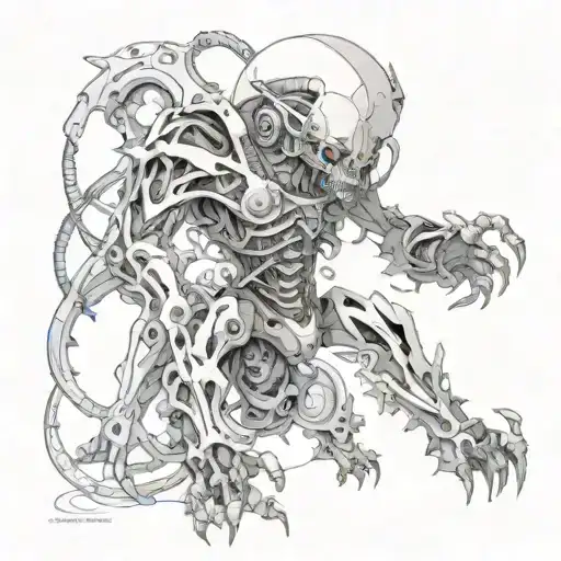 demon/ bio mechanical tattoo design idea