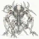 demon/ bio mechanical tattoo design idea