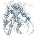 demon/ bio mechanical tattoo design idea