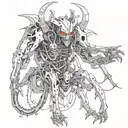 demon/ bio mechanical tattoo design idea