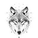 wolf logo and sword tattoo design idea