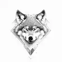 wolf logo and sword tattoo design idea