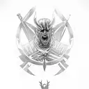 Witcher logo and sword tattoo design idea