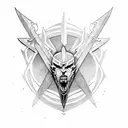 Witcher logo and sword tattoo design idea