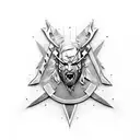 Witcher logo and sword tattoo design idea