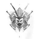 Witcher logo and sword tattoo design idea