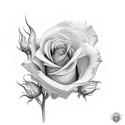 una picaflor con una rosa tattoo design idea