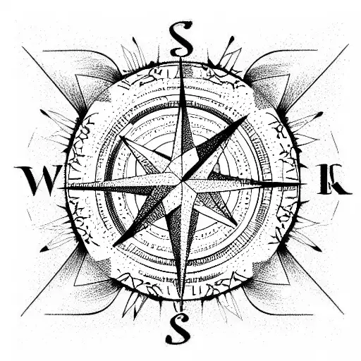 Compass tattoo design idea