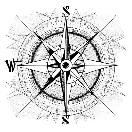 Compass tattoo design idea