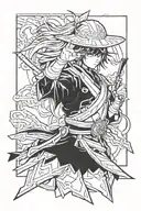 Raiden Mei From Honkai Star Rail scene tattoo design idea