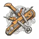 carpenter tool vintage tattoo design idea