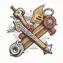 carpenter tool vintage tattoo design idea