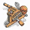 carpenter tool vintage tattoo design idea