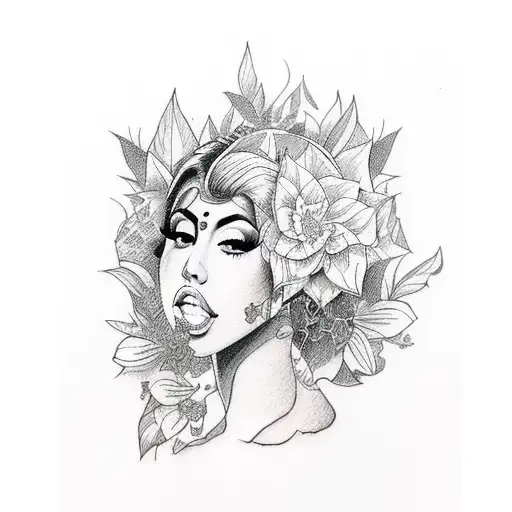 tattoo inspired by the singer Kali uchis  tattoo design idea