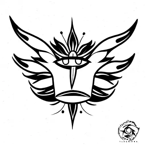 seraphim with eyes  tattoo design idea