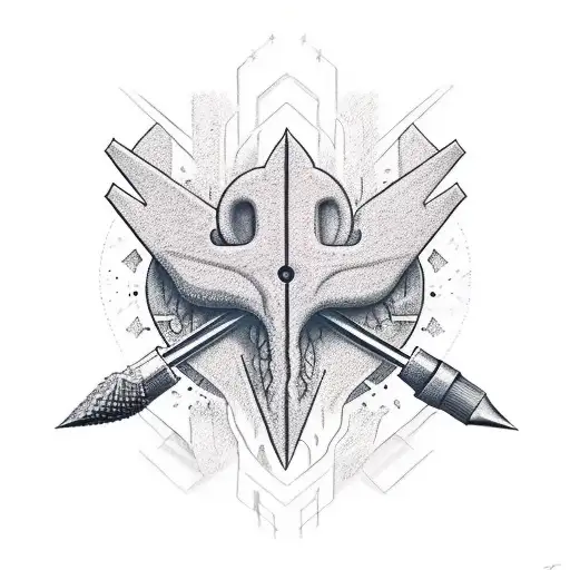 battle between heart and mind that looks like a tool album cover tattoo design idea