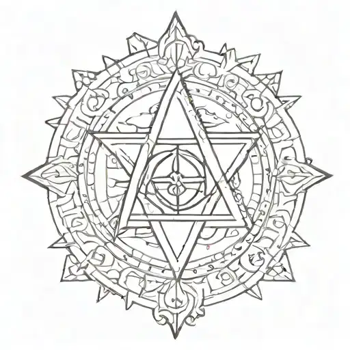sigil for brotherhood Enochian 3 Points tattoo design idea