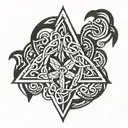 trinity knot with moss  tattoo design idea