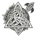 trinity knot with moss  tattoo design idea