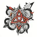 trinity knot gothic style bold lines tattoo design idea