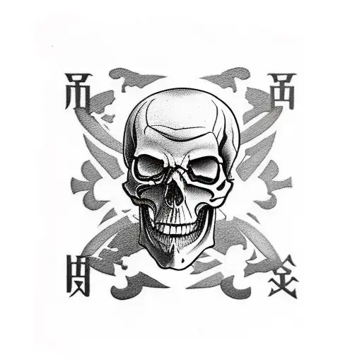half skull half man with playing cards tattoo design idea