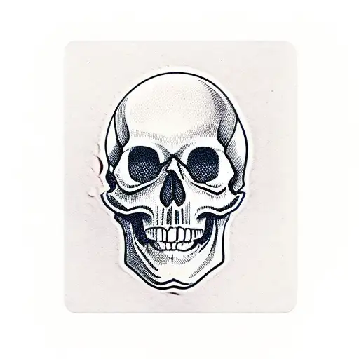 skull with playing cards tattoo design idea