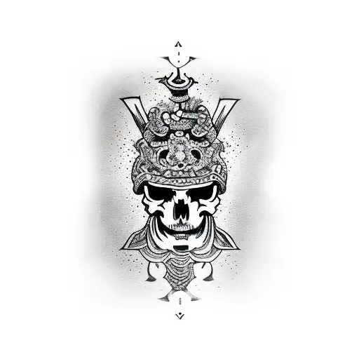 half skull half man tattoo design idea