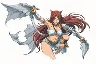 Erza Scarlet from Fairy Tail, nude without cover anything of her body. tattoo design idea