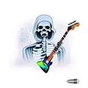 Grim Reaper with electric guitar  tattoo design idea