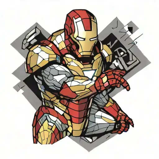 iron man fighting Tom and Jerry tattoo design idea