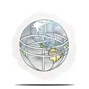 globe with the text "world is yours" tattoo design idea