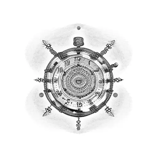 chain watch tattoo design idea