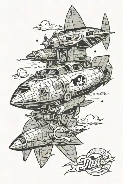 dc comics lobo spaceship traveling tattoo design idea