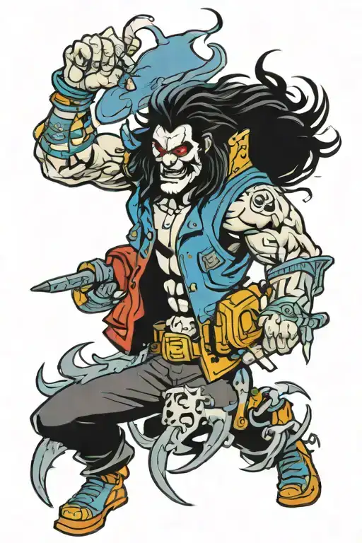 lobo dc comics style tattoo design idea