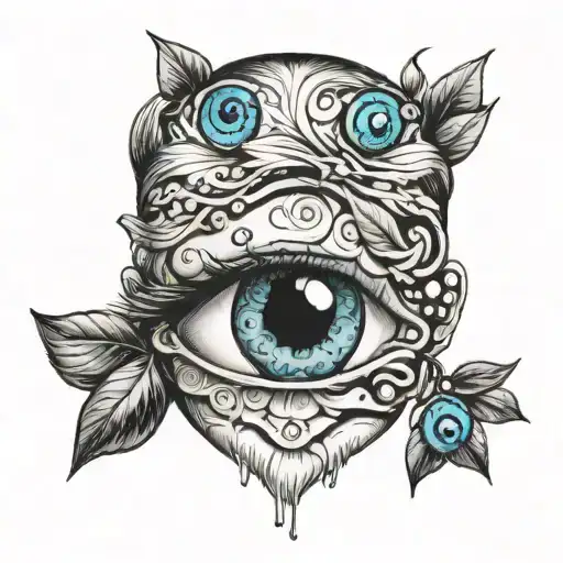 boy with blueberry eyes tattoo design idea