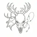 sprocket skulls deer fish tattoo design idea