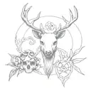 sprocket skulls deer fish tattoo design idea
