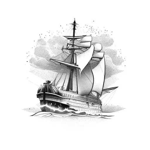 old navy ship tattoo design idea